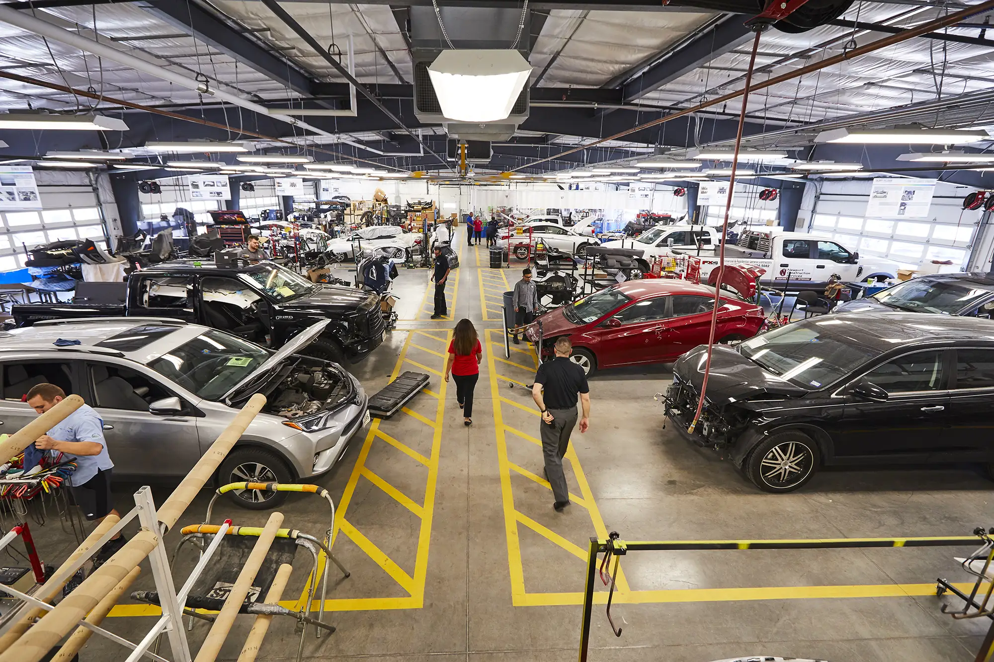 Interior of Caliber Collision repair center.